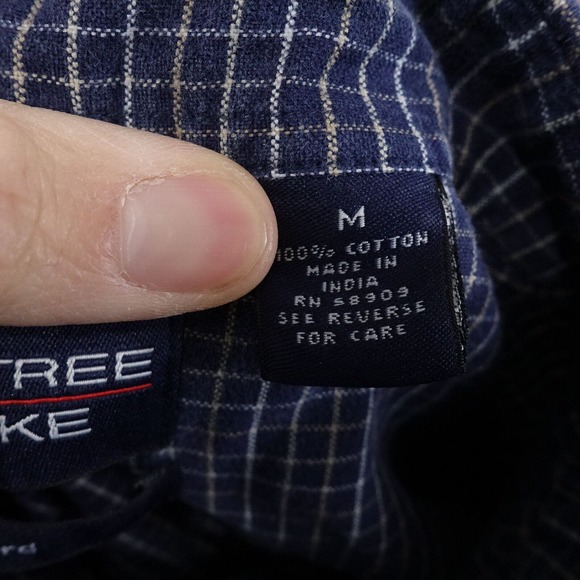 ROUNDTREE & YORKE OXFORD BLUE CHECK BUTTON DOWN SHIRT MENS SZ M MEDIUM - Picture 7 of 7